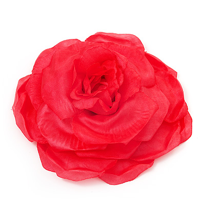 Large Pink Fabric Rose Brooch - main view