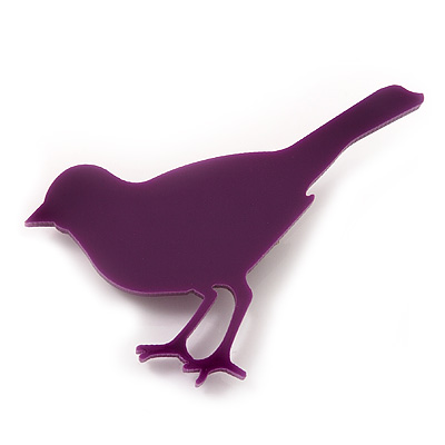 Purple Acrylic Sparrow Brooch - main view