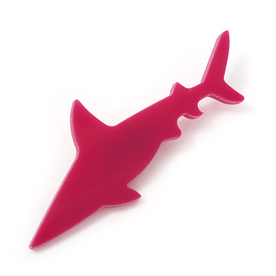 Magenta Acrylic Shark Brooch