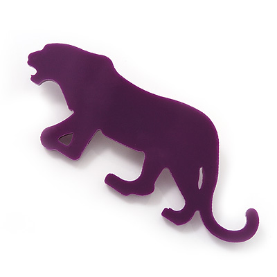 Purple Acrylic Tiger Brooch