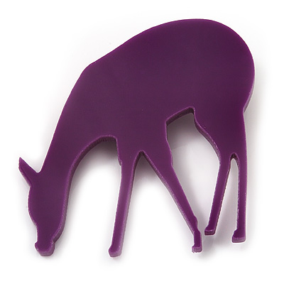 Purple Acrylic Deer Brooch - main view