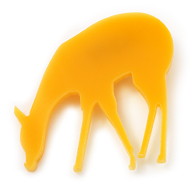 Yellow Acrylic Deer Brooch - main view
