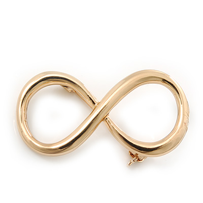 Gold Plated 'Infinity' Brooch - 40mm Width - main view