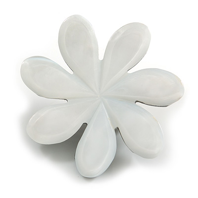 40mm L/Flower Sea Shell Brooch/ White Shades/ Handmade/ Slight Variation In Colour/Natural Irregularities