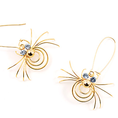 Gold Spider Earrings - main view