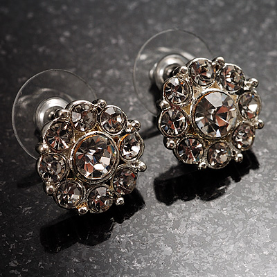 Petite Diamante Floral Stud Earrings - main view
