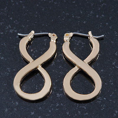 Gold Plated 'Infinity' Drop Earrings - 25mm Length - main view