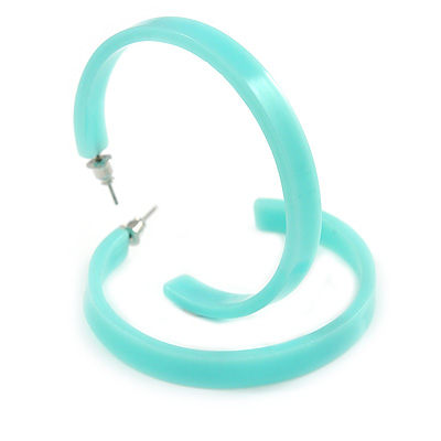 50mm Trendy Mint Acrylic/ Plastic/ Resin Hoop Earrings