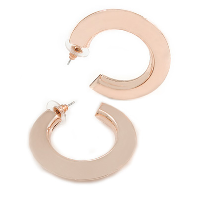 40mm Medium Mirrored Acrylic Hoop Earrings In Rose Gold Tone - main view