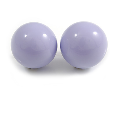20mm Diameter/ Lavender Acrylic Ball Stud Earrings - main view