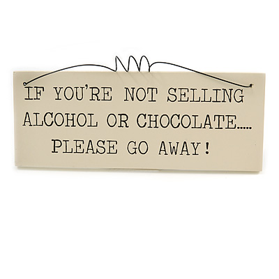 Funny Chocolate, Alcohol, Wine, Food, Good Mood Quote Wooden Novelty Plaque Sign Gift Ideas
