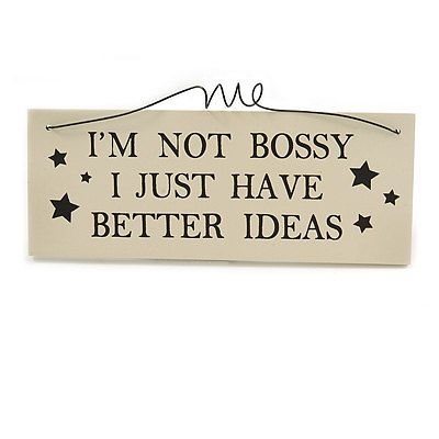 Funny Friends, Relationship, Family, Relatives, HUSBAND, WIFE, WORK, BOSSY Quote Wooden Novelty Plaque Sign Gift Ideas - main view