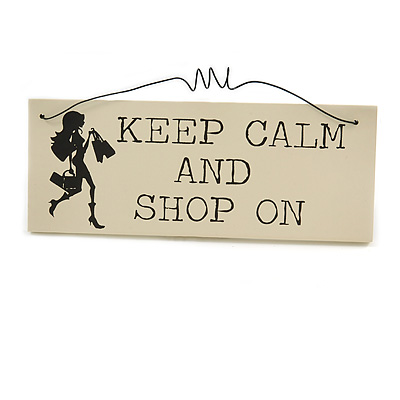 Funny Shopping Friend Girlfriend Fashion Stress Shopaholic Good Mood Quote Wooden Novelty Plaque Sign Gift Ideas - main view