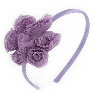 Lavender Fabric Flower Flex HeadBand - main view