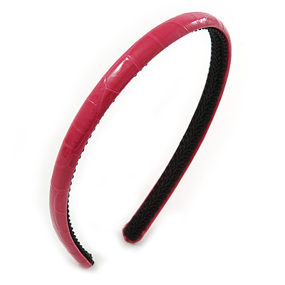 Snake Print Leather Style Pink Alice/ Hair Band/ HeadBand - main view