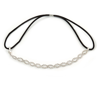 Fancy Multi Loop Clear Crystal Elastic Hair Band/ Elastic Band/ Headband - 47cm L (not stretched)