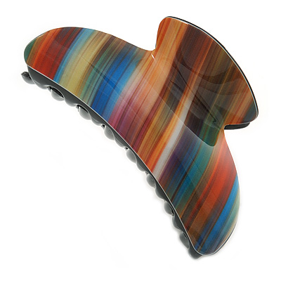 Large Shiny Multicoloured Acrylic Hair Claw/ Hair Clamp - 90mm Across - main view
