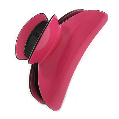 Large Bright Pink Acrylic Hair Claw/ Hair Clamp - 9cm Across - main view