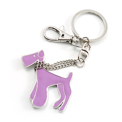 Pink Enamel Dog Keyring/ Handbag Charm - main view