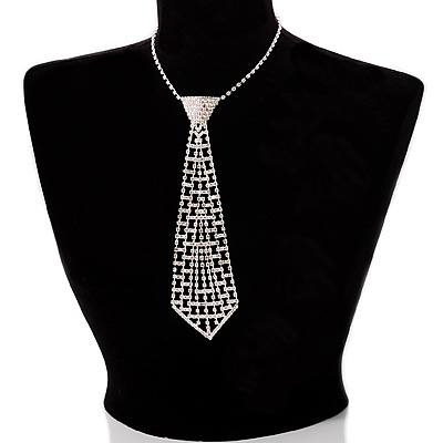 Austrian Crystal Necktie Fashion Necklace - main view