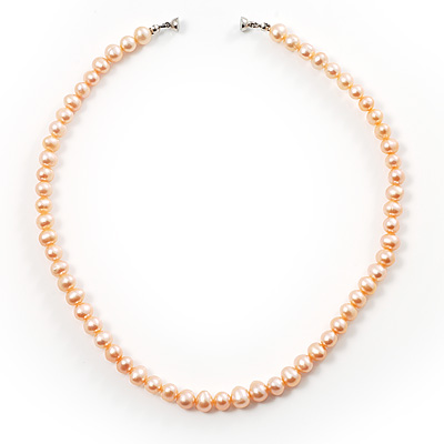 Light Pink Freshwater Pearl Necklace (7mm) - main view