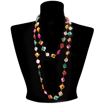 Long Multicolour Shell Necklace (145cm) - main view