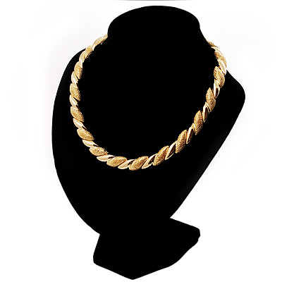 Statement Textured Choker Necklace (Gold Tone) - main view