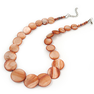 Coral Shell Necklace In Silver Plating - 40cm Length/ 3cm Extension - main view