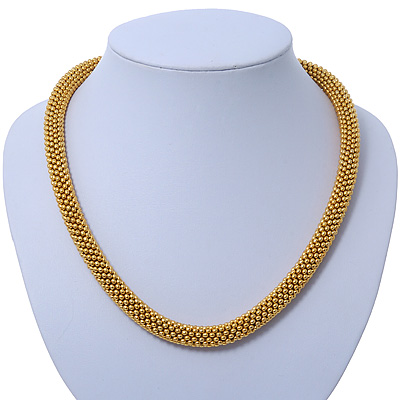 Statement Chunky Mesh Necklace In Gold Plating - 42cm Length/ 4cm Extension - main view