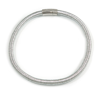 Unique Silver Thread Magnetic Necklace In Silver Tone - 45cm Long - main view