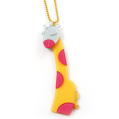 Tall Yellow Plastic Giraffe Pendant