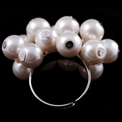 Cluster Of Faux Pearl Costume Ring - main view
