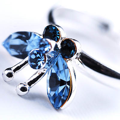 Cornflowerblue Butterfly Ring - main view