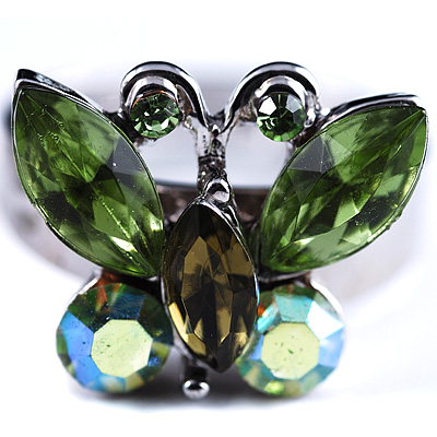 Leaf Green Butterfly Ring - main view