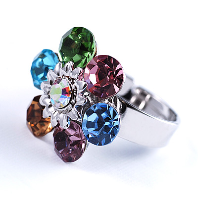 Rainbow Daisy Ring - main view