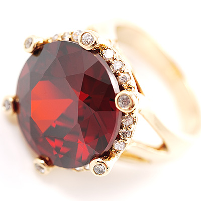 Show Off Ruby Red Coloured Crystal Costume Ring - main view
