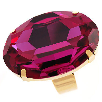 Large Oval-Cut Crimson Cocktail Ring - main view