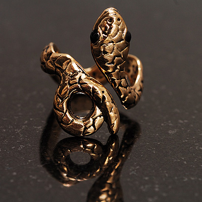 Antique Gold Snake Fashion Ring - main view