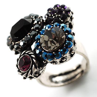 Coloured Cluster Vintage Ring - main view