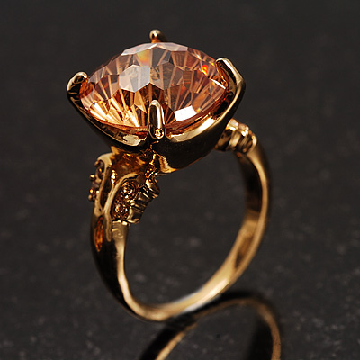 Citrine Rock Cocktail Ring - main view