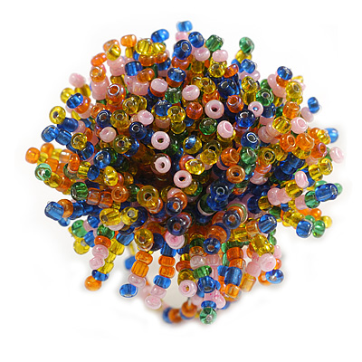 45mm Diameter Multicoloured Glass Bead Flower Stretch Ring/ Size S/M - main view