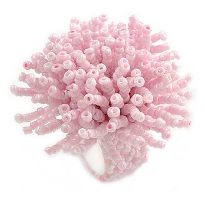 45mm Diameter Pastel Pink Glass Bead Flower Stretch Ring/Size M/L - main view