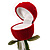 Red Rose Gift Box for Small Rings (with white ribbons) - view 4