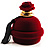 Classic Burgundy Flacon with Black Tassel Box For Rings