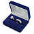 Luxury Blue Velour Wedding Two Ring Box (Rings Are Not Included) - view 7