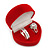 Small Red Velour Heart Ring Jewellery Box For Two Rings Or Stud Earrings - view 4