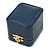 Victorian Style Dark Blue Snake Leatherette Box for Rings With Gold Tone Metal Closure - view 2