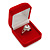 Small Square Red Velour Ring Jewellery Box - view 3