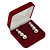 Large Luxury Square Burgundy Velour Brooch/ Pendant/ Earrings Jewellery Box - view 5