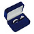 Luxury Dark Blue Velour Wedding Two Ring Box (Rings Are Not Included) - view 2